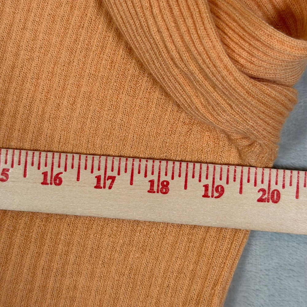 New Vince Cashmere Silk Ribbed Shrunken Button Cardigan Sweater Cantelope XL - Picture 7 of 14